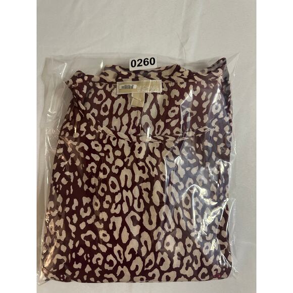 Michael Kors Leopard Print Tie-Waist Blouse Size M - Picture 11 of 11